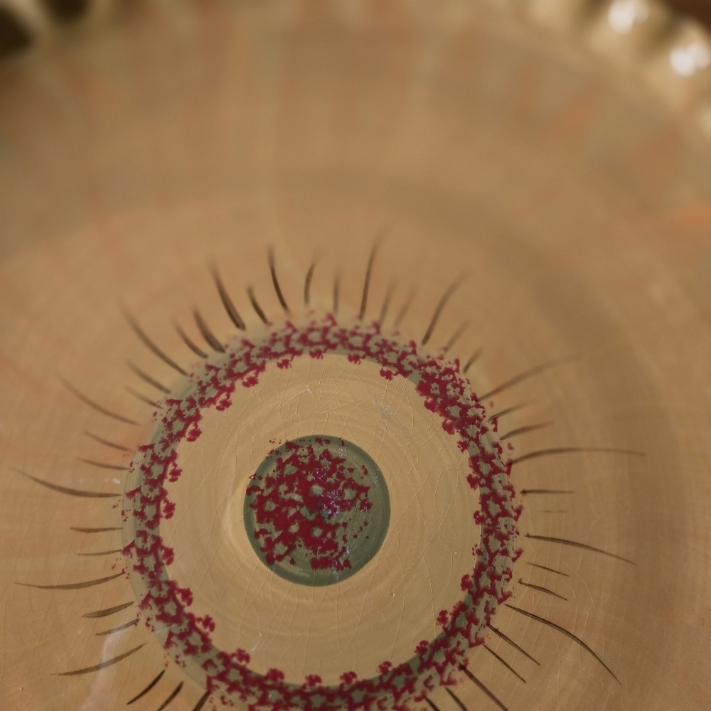 Di Mani Vintage Italian Pottery Sunburst Ruffled Edge Ceramic Plate - Picture 4 of 8